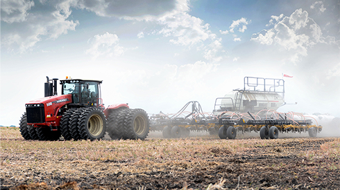 Tractor in a field working